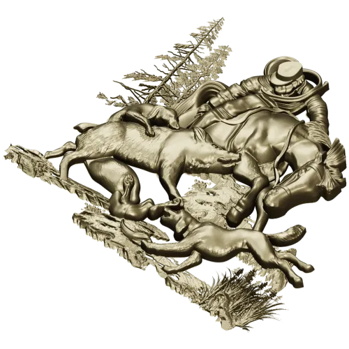 Forest Struggle - high-relief STL 3D model for CNC carving