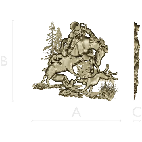 Forest Struggle - high-relief STL 3D model for CNC carving