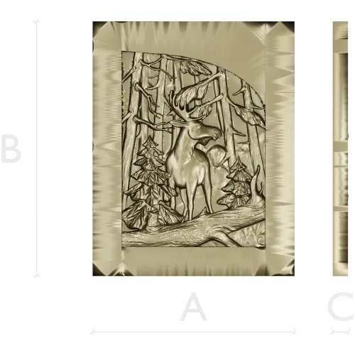 Woodland Elk - high-relief STL panel for CNC