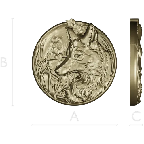 Медальон с лисой - 3D модель STL для ЧПУ