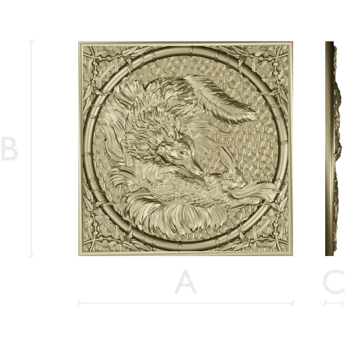 Fox and Hare High-Relief Panel STL for CNC