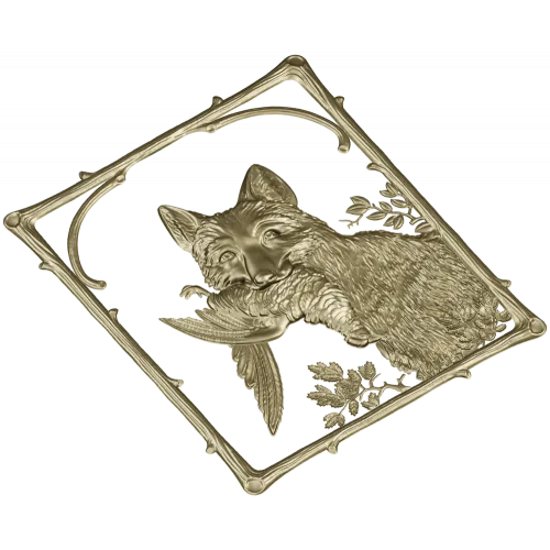 Панно с лисой и птицей - 3D модель STL для ЧПУ