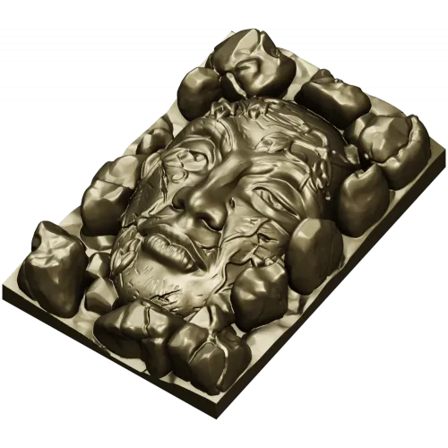 Лик в камнях - высокорельефная 3D модель STL для ЧПУ