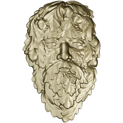 Green Man Oakleaf Relief STL for CNC