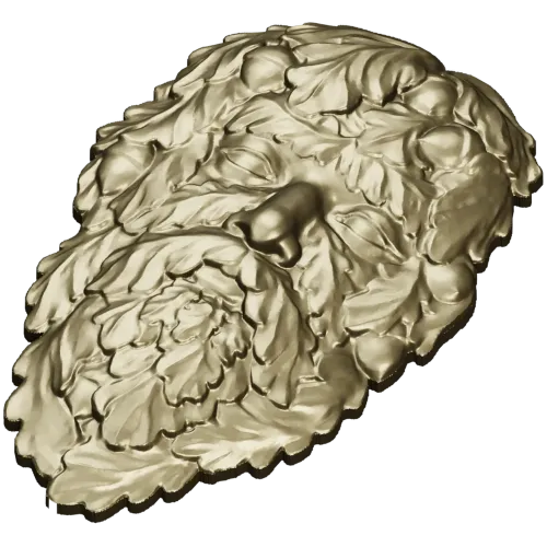 Green Man Oakleaf Relief STL for CNC