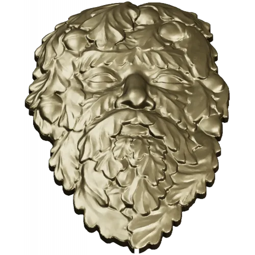 Green Man Oakleaf Relief STL for CNC