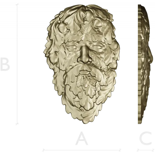 Green Man Oakleaf Relief STL for CNC