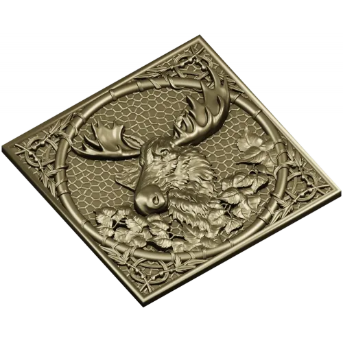 Лось в медальоне - 3D модель STL для ЧПУ