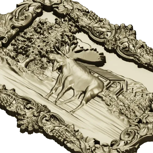 Majestic Moose Relief - STL 3D model for CNC carving