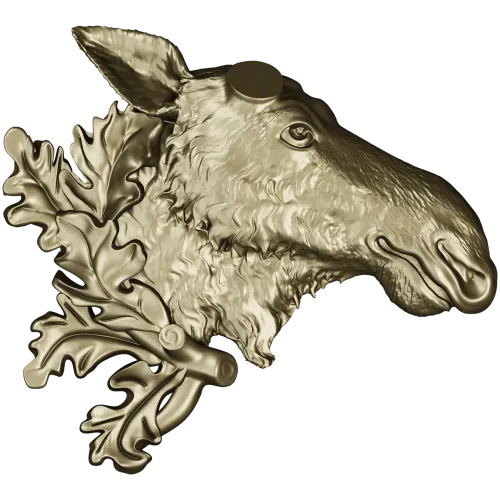 Рельефная 3D модель головы лося в формате STL для ЧПУ