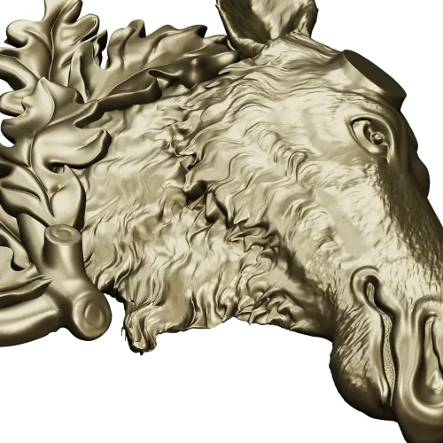 Рельефная 3D модель головы лося в формате STL для ЧПУ