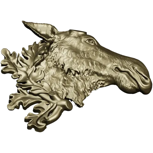Рельефная 3D модель головы лося в формате STL для ЧПУ