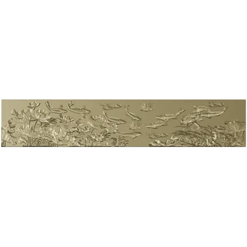 Панель "Тихий пруд" - 3D модель STL для ЧПУ с карпами и лотосами