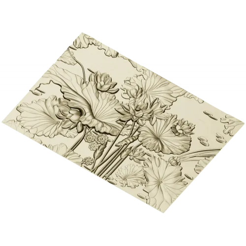 Lotus Pond Relief - detailed STL 3D model for CNC carving