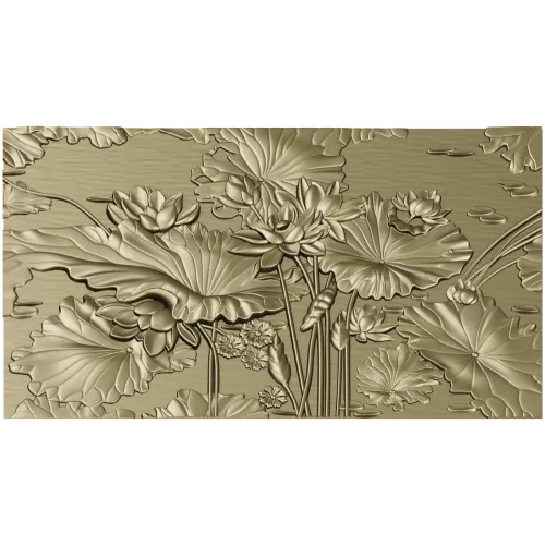 Lotus Pond Relief - detailed STL 3D model for CNC carving