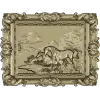 Рельеф в резной раме с лошадьми - STL для ЧПУ