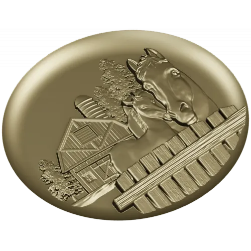 Медальон с лошадьми - 3D модель STL для ЧПУ