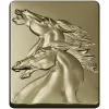 STL модель рельефа "Дуэт лошадей" - 3D модель stl для ЧПУ