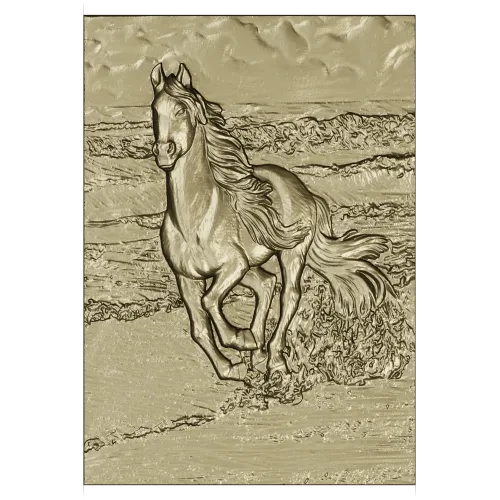 Galloping horse relief STL for CNC