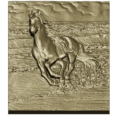 Galloping horse relief STL for CNC