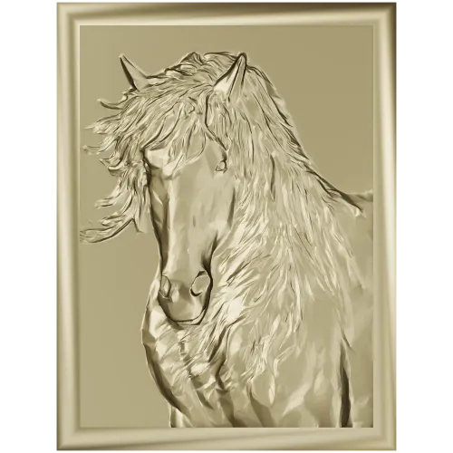 Horse Head Relief Plaque STL for CNC