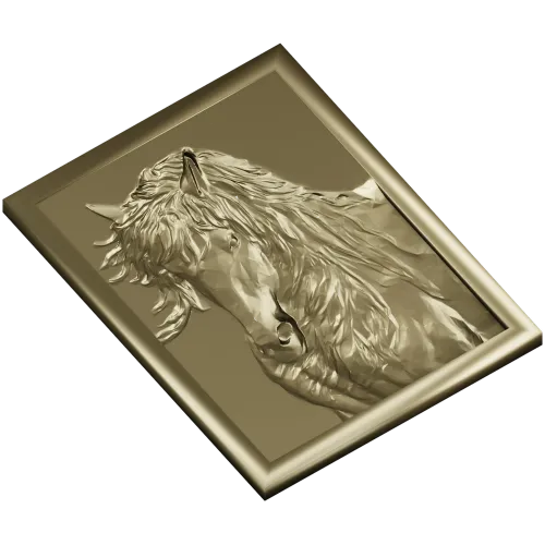 Horse Head Relief Plaque STL for CNC