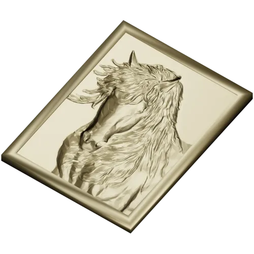 Horse Head Relief Plaque STL for CNC