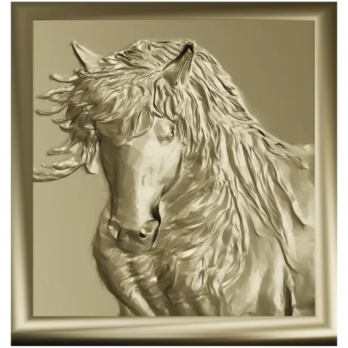 Horse Head Relief Plaque STL for CNC