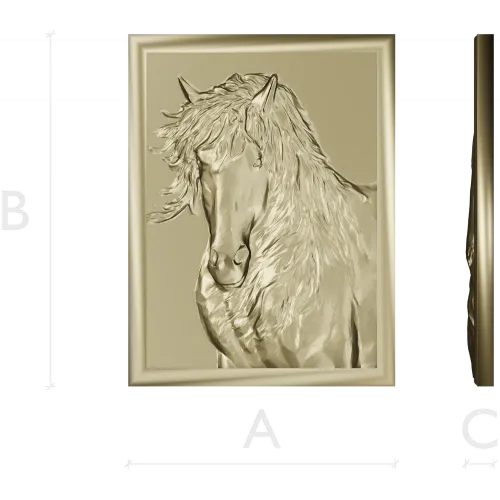 Horse Head Relief Plaque STL for CNC
