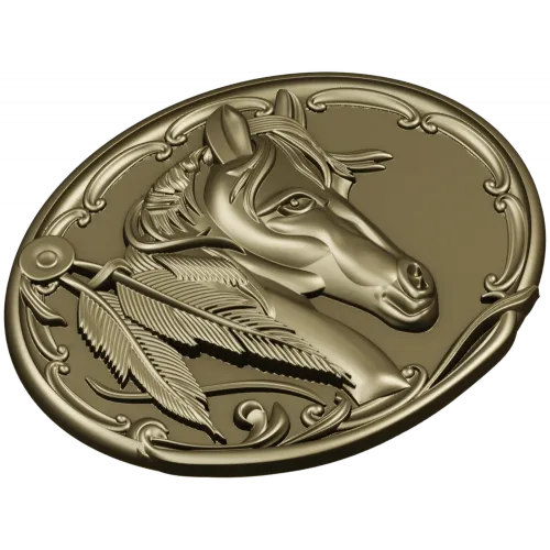 Noble Horse Medallion STL 3D Model for CNC