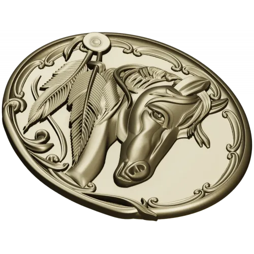 Noble Horse Medallion STL 3D Model for CNC