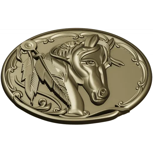 Noble Horse Medallion STL 3D Model for CNC