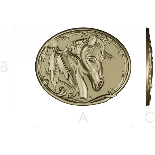 Noble Horse Medallion STL 3D Model for CNC
