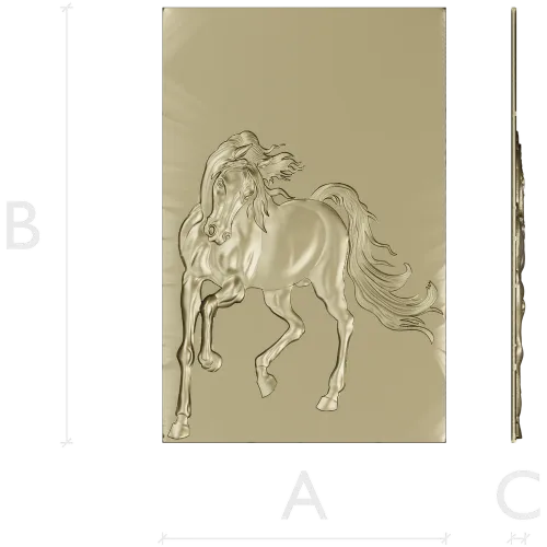 Galloping Horse - high-relief STL 3D model for CNC milling