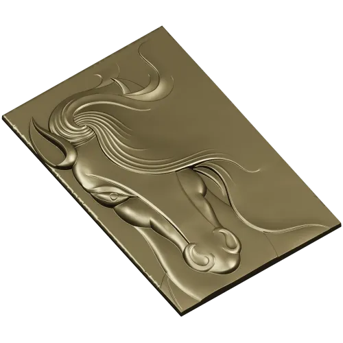 Horse head bas-relief STL for CNC milling, 3D model stl