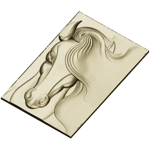 Horse head bas-relief STL for CNC milling, 3D model stl