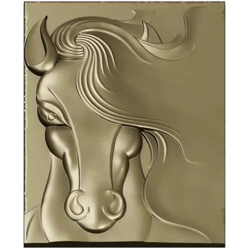 Horse head bas-relief STL for CNC milling, 3D model stl