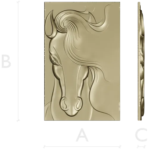 Horse head bas-relief STL for CNC milling, 3D model stl