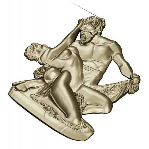 Classical High-Relief "Eternal Embrace" - 3D STL Model for CNC