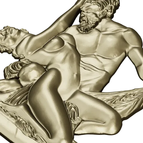 Classical High-Relief "Eternal Embrace" - 3D STL Model for CNC