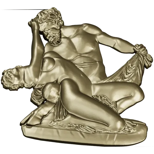 Classical High-Relief "Eternal Embrace" - 3D STL Model for CNC