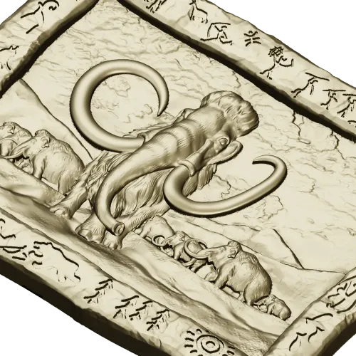 Mammoth Relief Panel STL for CNC carving