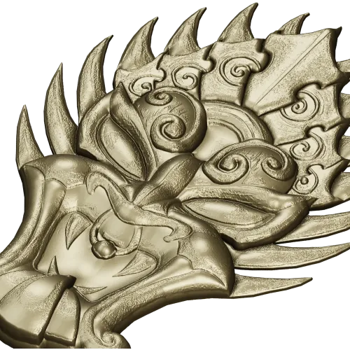 Драконий пламенный маскарон - 3D модель STL для ЧПУ