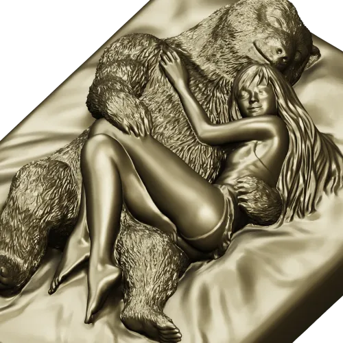 Bear's Embrace - high-relief STL 3D model for CNC