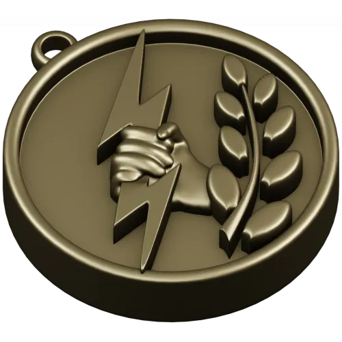 Bolt & Laurel Medallion - STL 3D model for CNC