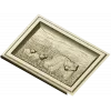 Bear family bas-relief STL for CNC