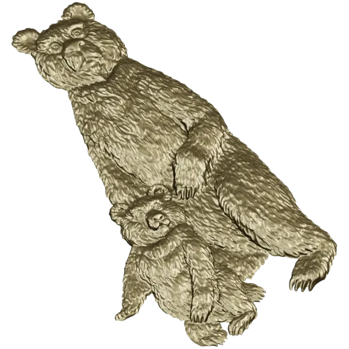 Медведица с медвежонком - 3D модель STL для ЧПУ