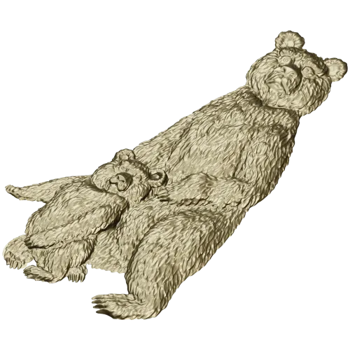 Медведица с медвежонком - 3D модель STL для ЧПУ