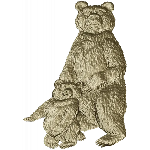 Медведица с медвежонком - 3D модель STL для ЧПУ