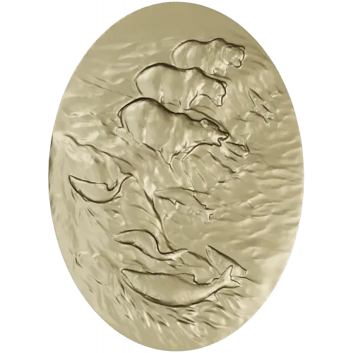 Bears Fishing Relief - 3D STL model for CNC carving